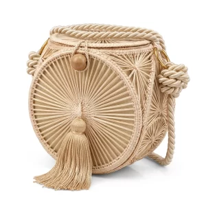 Bolso Cilíndrico "Resplandor Caribeño" en Tejido Fino