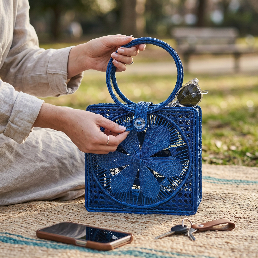 Bolso Estructurado "Océano Vivo" con Motivo Floral - Imagen 5