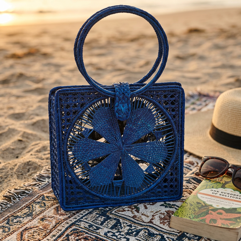 Bolso Estructurado "Océano Vivo" con Motivo Floral - Imagen 7