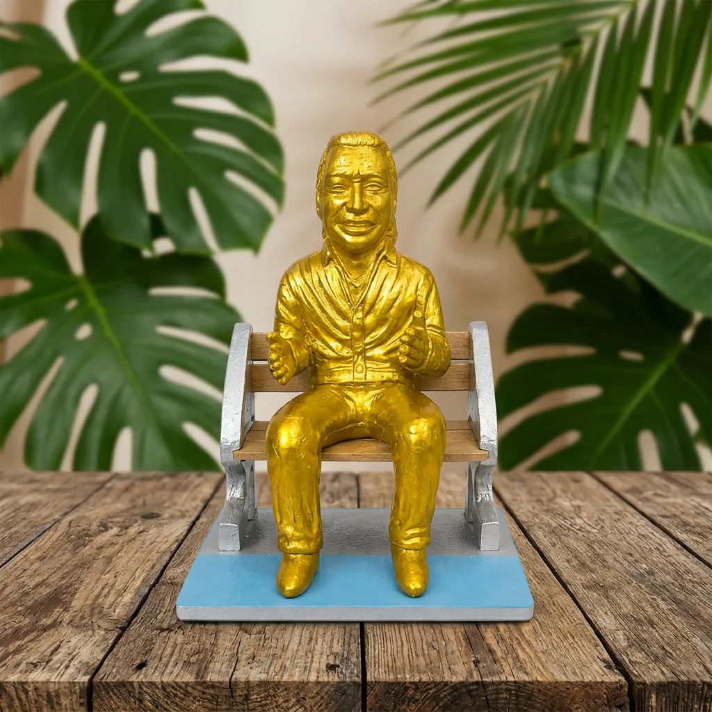 Escultura Decorativa "Leyenda del Valle" en Tono Dorado - Imagen 2