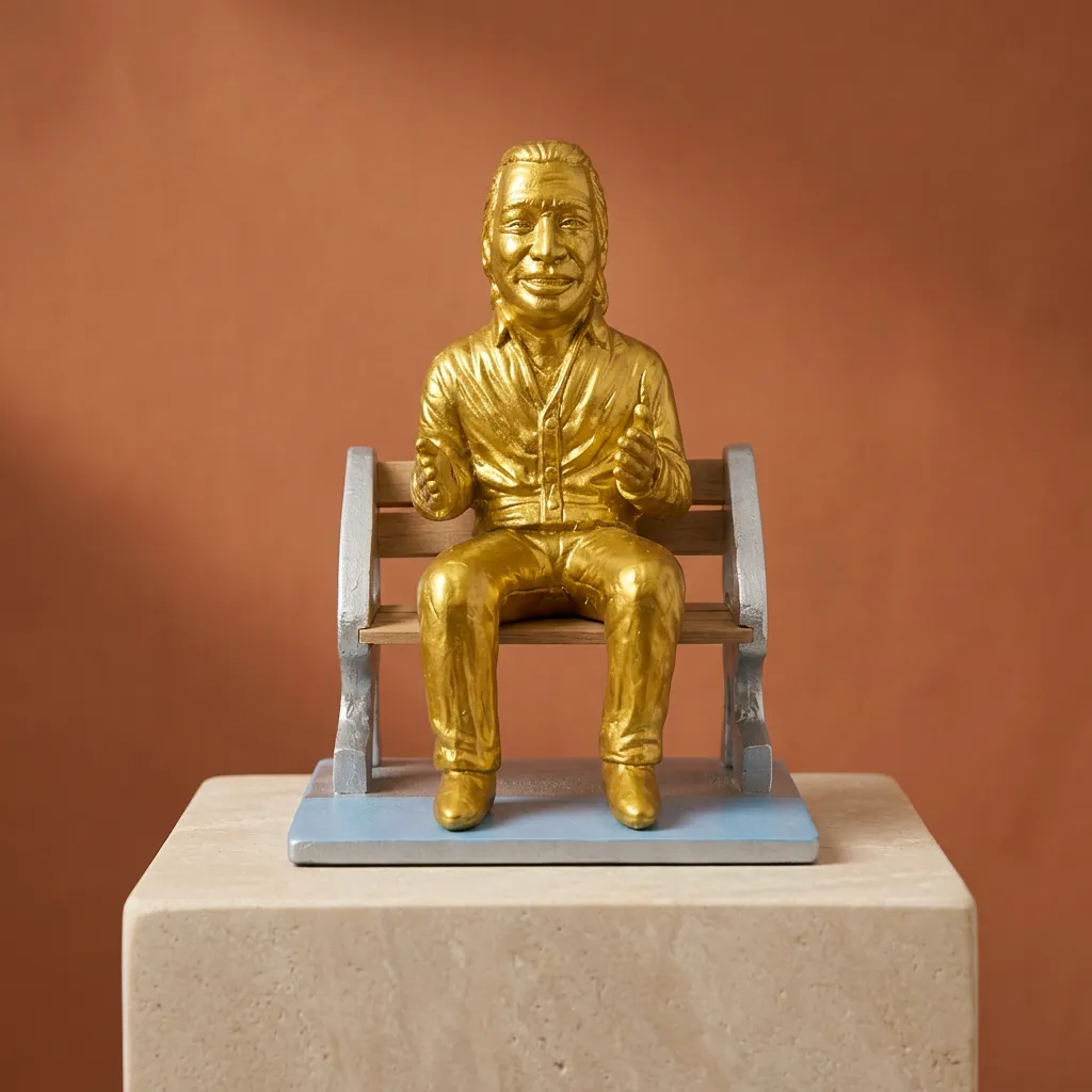 Escultura Decorativa "Leyenda del Valle" en Tono Dorado - Imagen 4