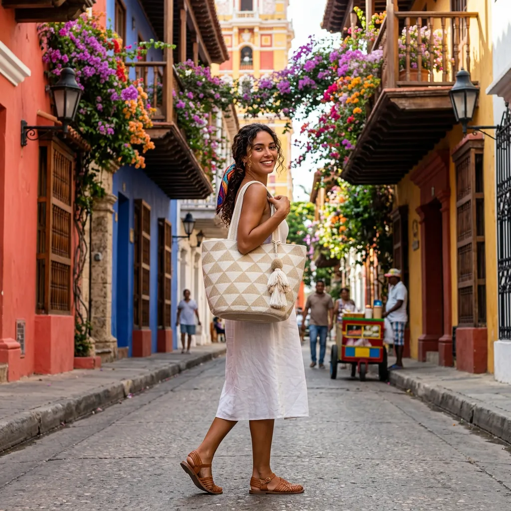 Mochila Tote Wayúu "Triángulos del Desierto" - Imagen 9