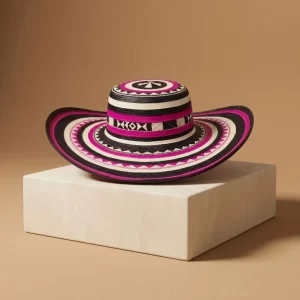 Sombrero Artesanal "Armonía Fucsia" en Fibra Natural